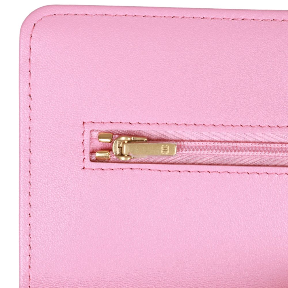 Chanel Wallet on Chain WOC Top Handle Pink Lambskin Gold Hardware - Image 9