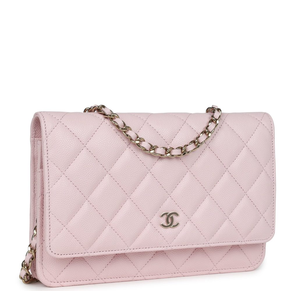 Chanel Classic Wallet on Chain WOC Light Pink Caviar Gold Hardware - Image 2