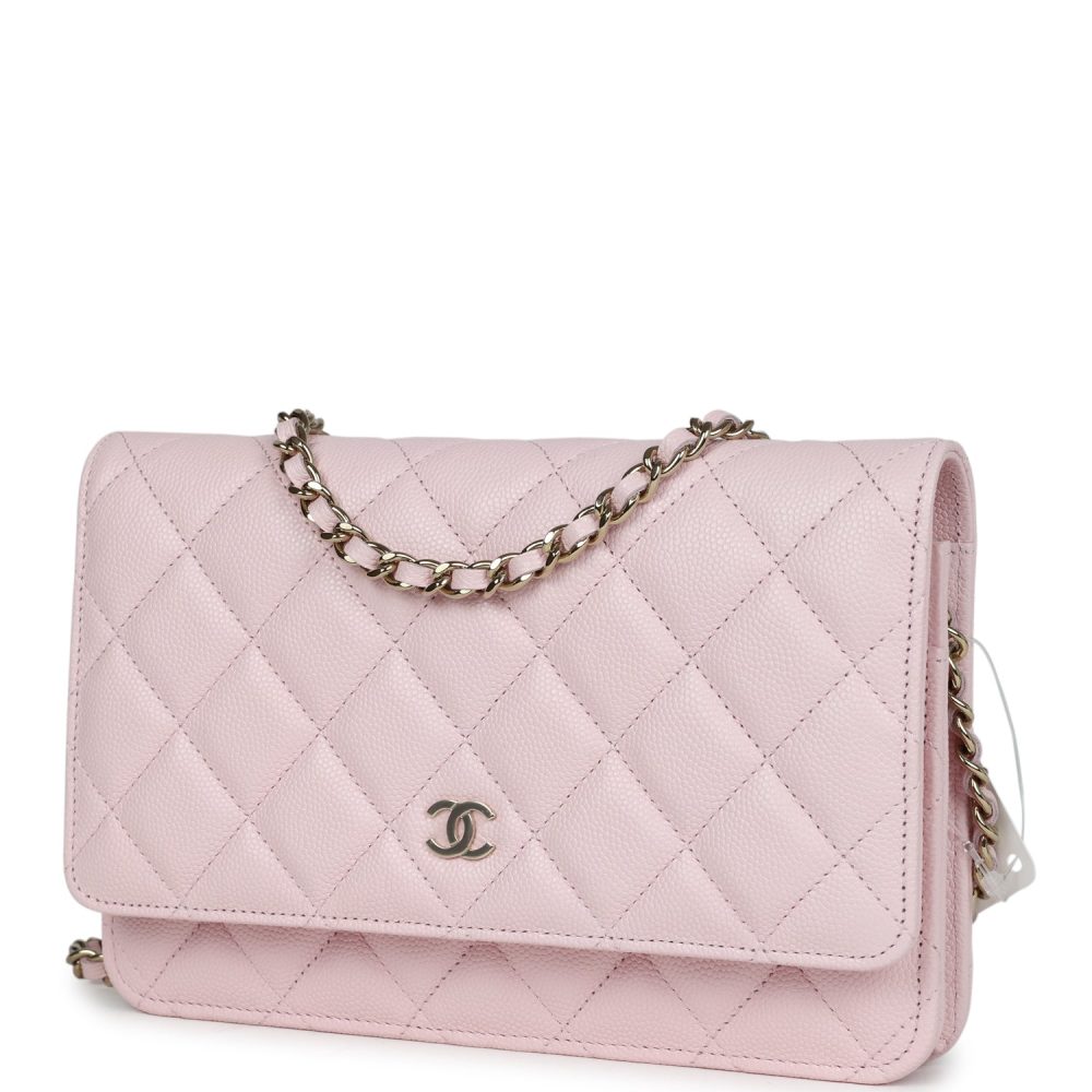 Chanel Classic Wallet on Chain WOC Light Pink Caviar Gold Hardware - Image 5