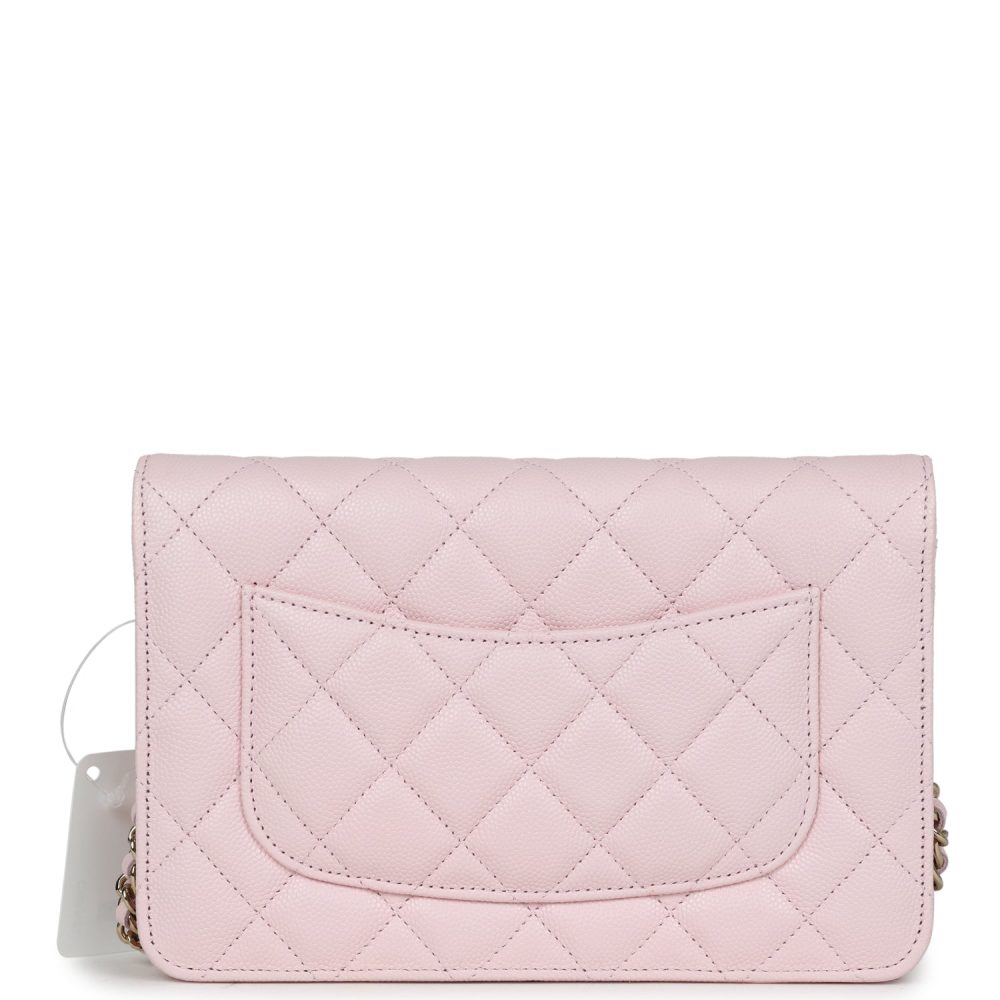 Chanel Classic Wallet on Chain WOC Light Pink Caviar Gold Hardware - Image 4