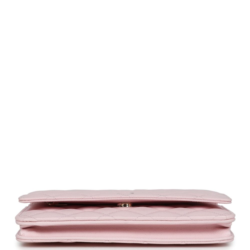 Chanel Classic Wallet on Chain WOC Light Pink Caviar Gold Hardware - Image 6