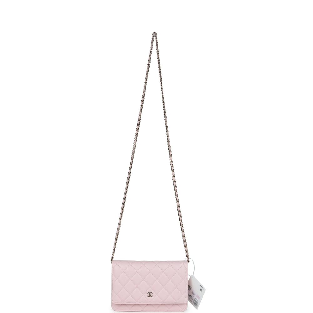 Chanel Classic Wallet on Chain WOC Light Pink Caviar Gold Hardware - Image 7