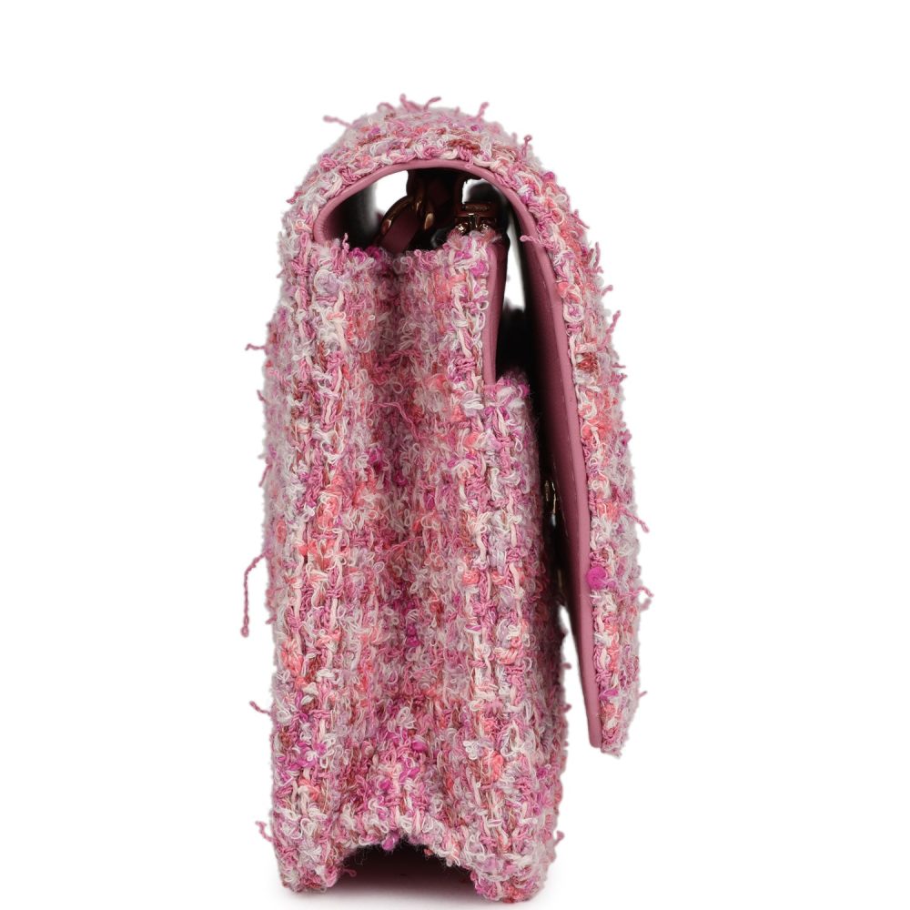 Chanel Wallet On Chain WOC Pink Multicolored Tweed Gold Hardware - Image 3