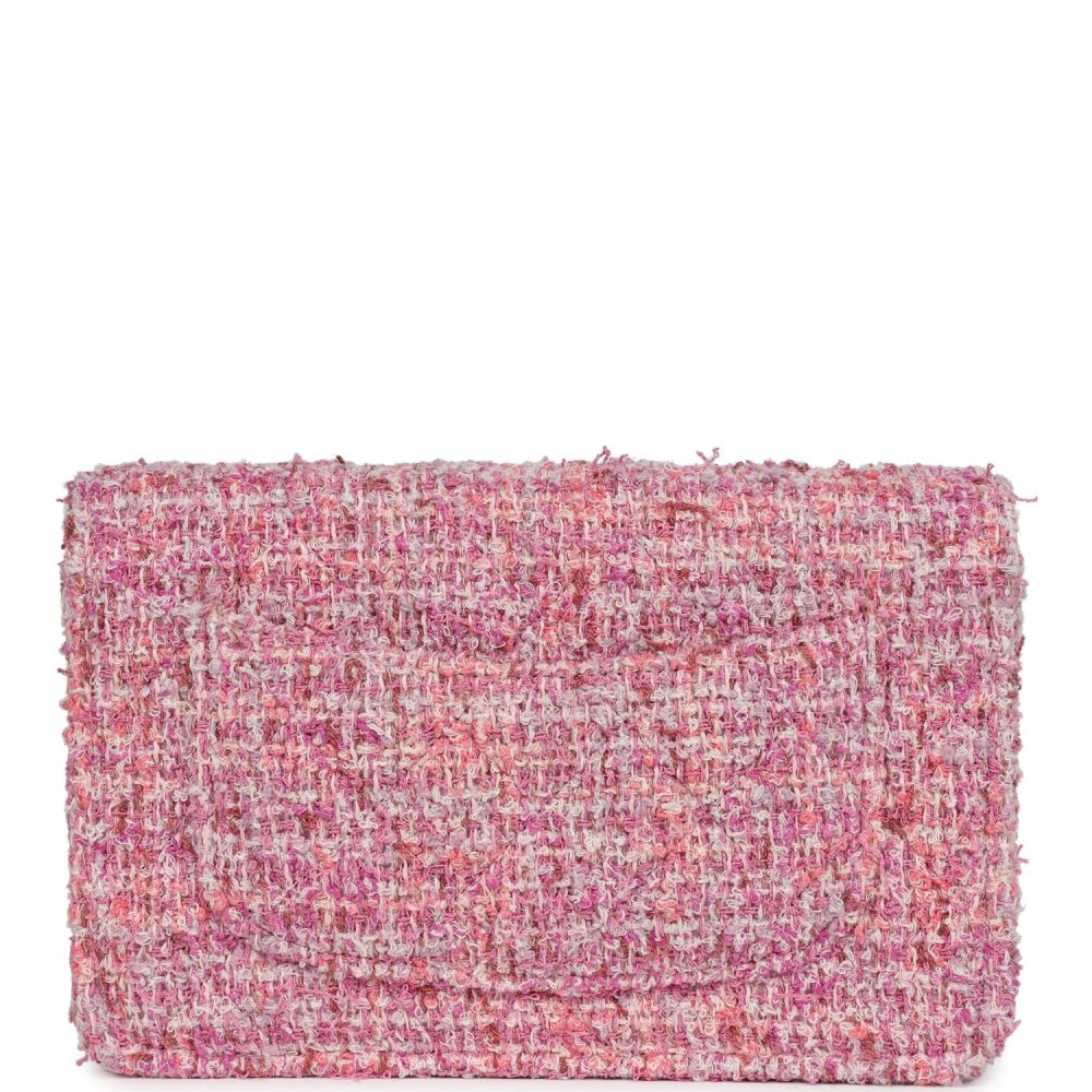 Chanel Wallet On Chain WOC Pink Multicolored Tweed Gold Hardware - Image 4