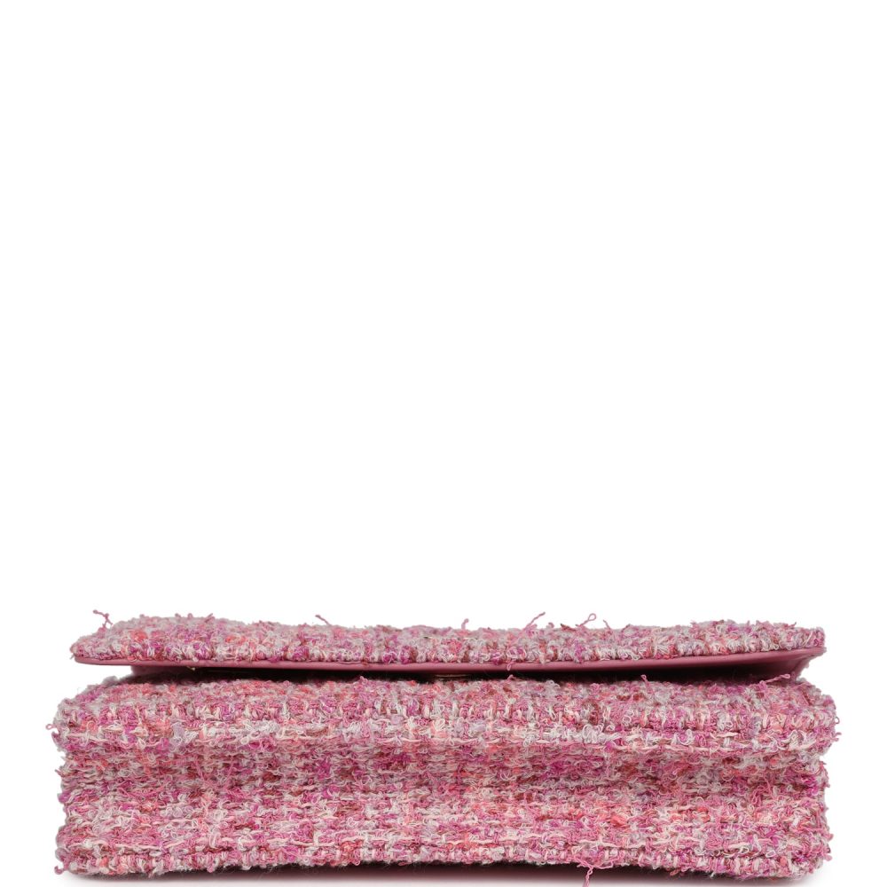 Chanel Wallet On Chain WOC Pink Multicolored Tweed Gold Hardware - Image 6