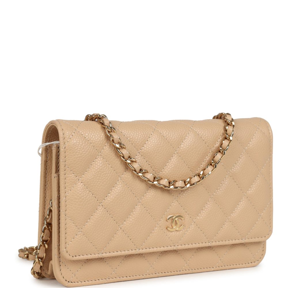 Chanel Wallet On Chain WOC Light Beige Caviar Gold Hardware - Image 2