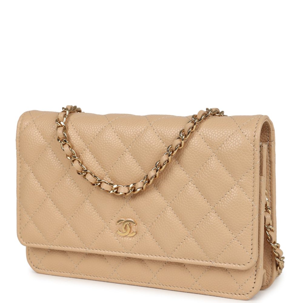 Chanel Wallet On Chain WOC Light Beige Caviar Gold Hardware - Image 5