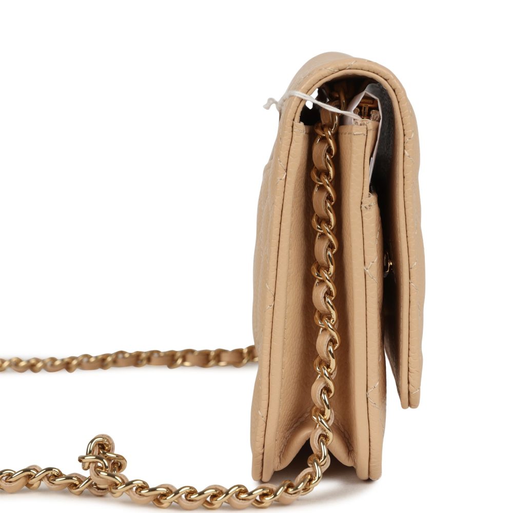 Chanel Wallet On Chain WOC Light Beige Caviar Gold Hardware - Image 3