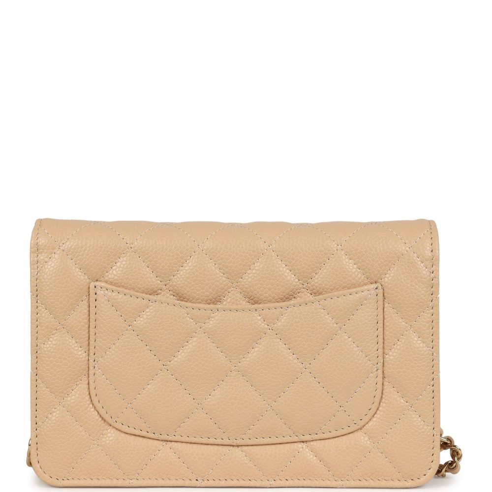 Chanel Wallet On Chain WOC Light Beige Caviar Gold Hardware - Image 4