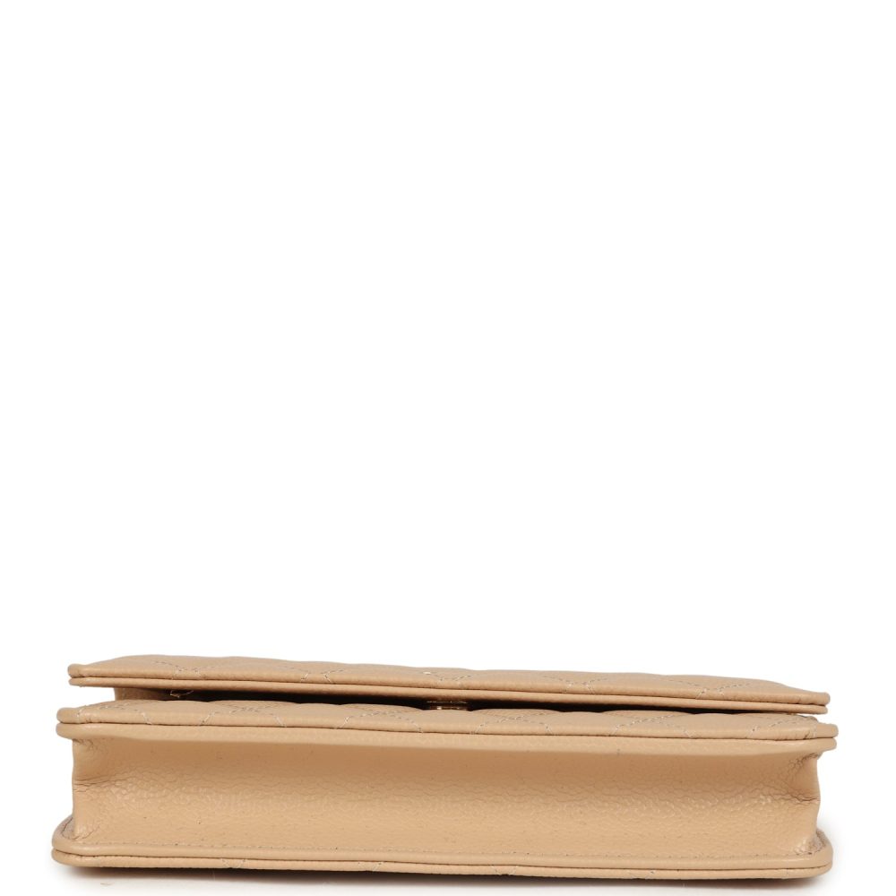 Chanel Wallet On Chain WOC Light Beige Caviar Gold Hardware - Image 6