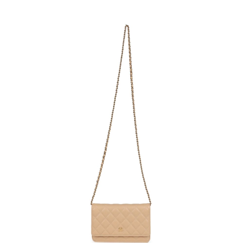 Chanel Wallet On Chain WOC Light Beige Caviar Gold Hardware - Image 7