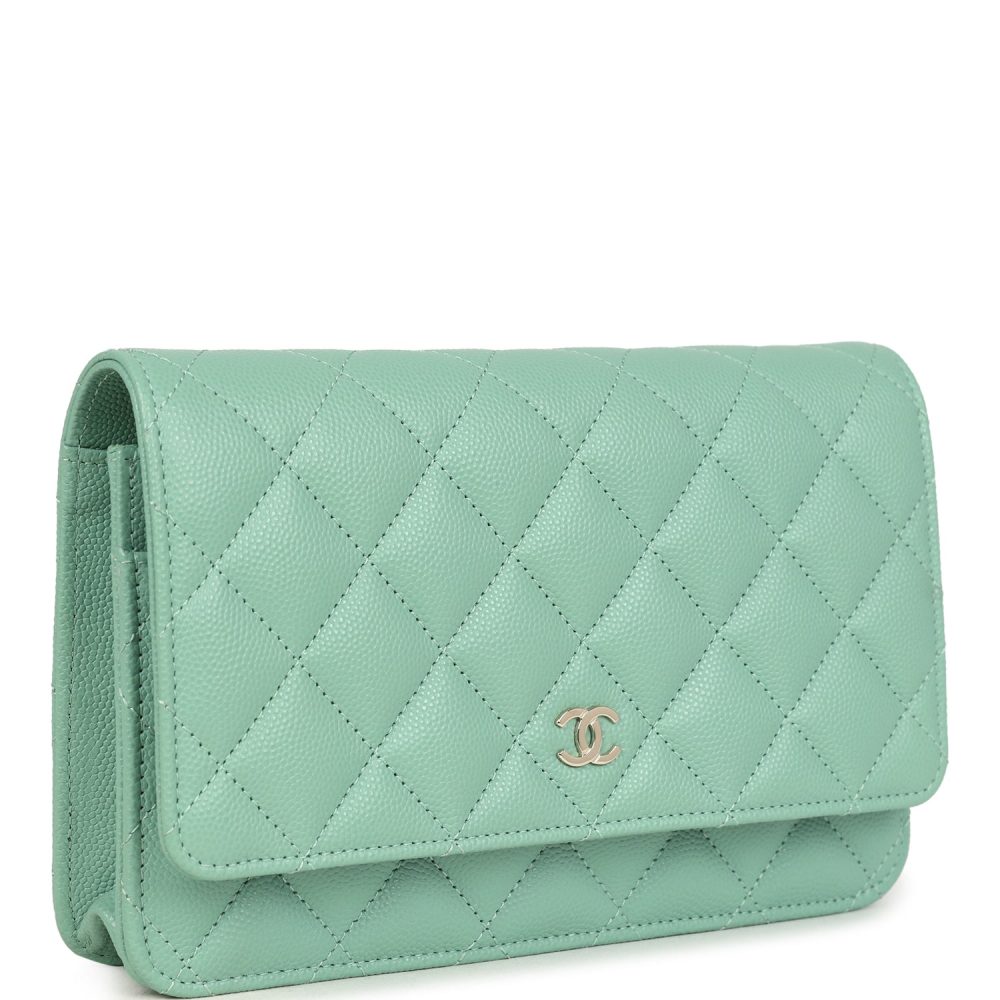 Chanel Wallet On Chain WOC Light Green Caviar Light Gold Hardware - Image 2