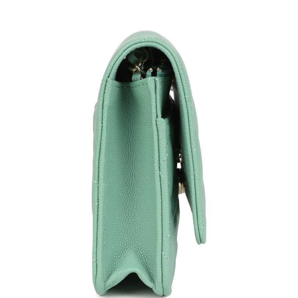 Chanel Wallet On Chain WOC Light Green Caviar Light Gold Hardware - Image 3