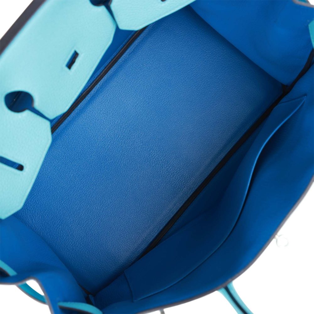 Hermes Special Order (HSS) Birkin 35 Bleu du Nord Verso Togo Brushed Palladium Hardware - Image 8
