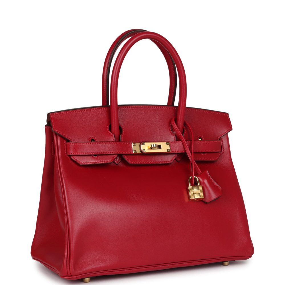 Hermes Birkin 30 Rouge Vif Tadelakt Gold Hardware - Image 2