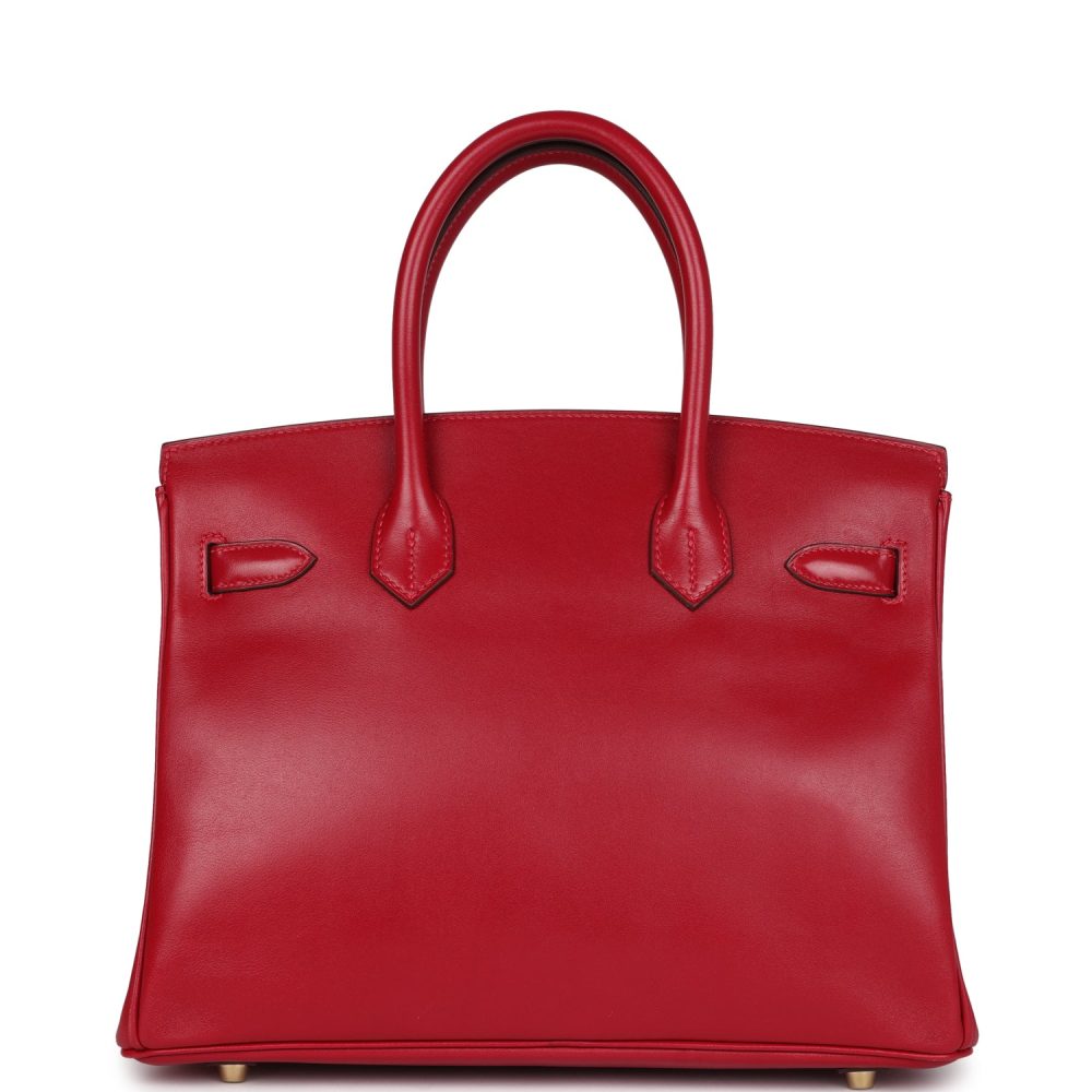 Hermes Birkin 30 Rouge Vif Tadelakt Gold Hardware - Image 4