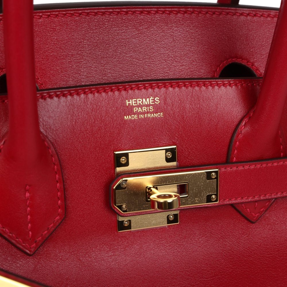 Hermes Birkin 30 Rouge Vif Tadelakt Gold Hardware - Image 7