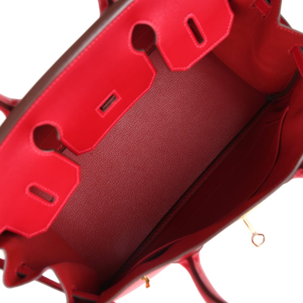Hermes Birkin 30 Rouge Vif Tadelakt Gold Hardware - Image 8