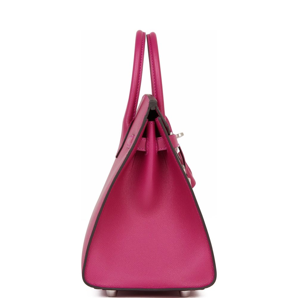 Hermes Birkin Sellier 25 Rose Pourpre Veau Madame Palladium Hardware - Image 3