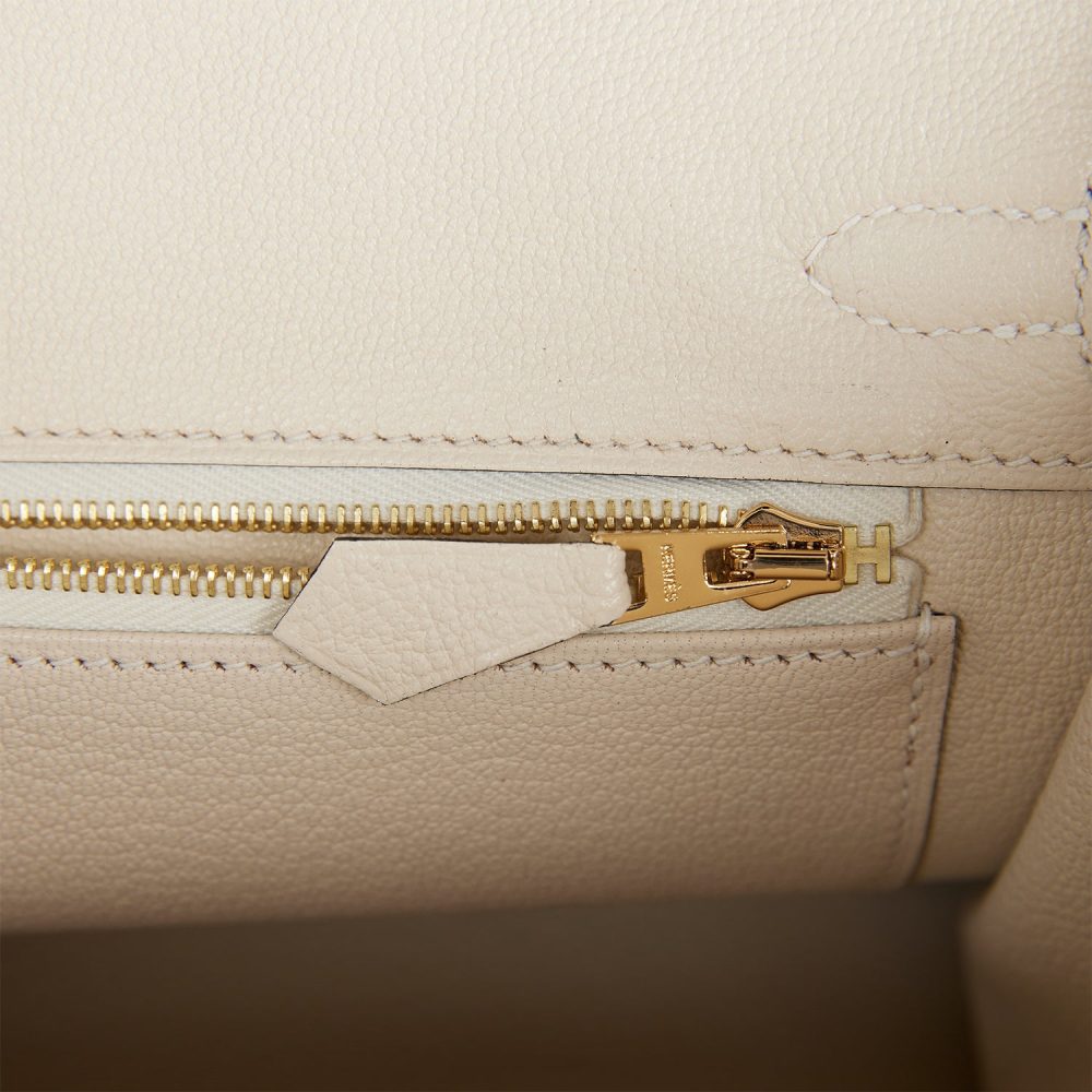 Hermes Special Order (HSS) Birkin 25 Bleu Nuit and Craie Togo Gold Hardware - Image 9