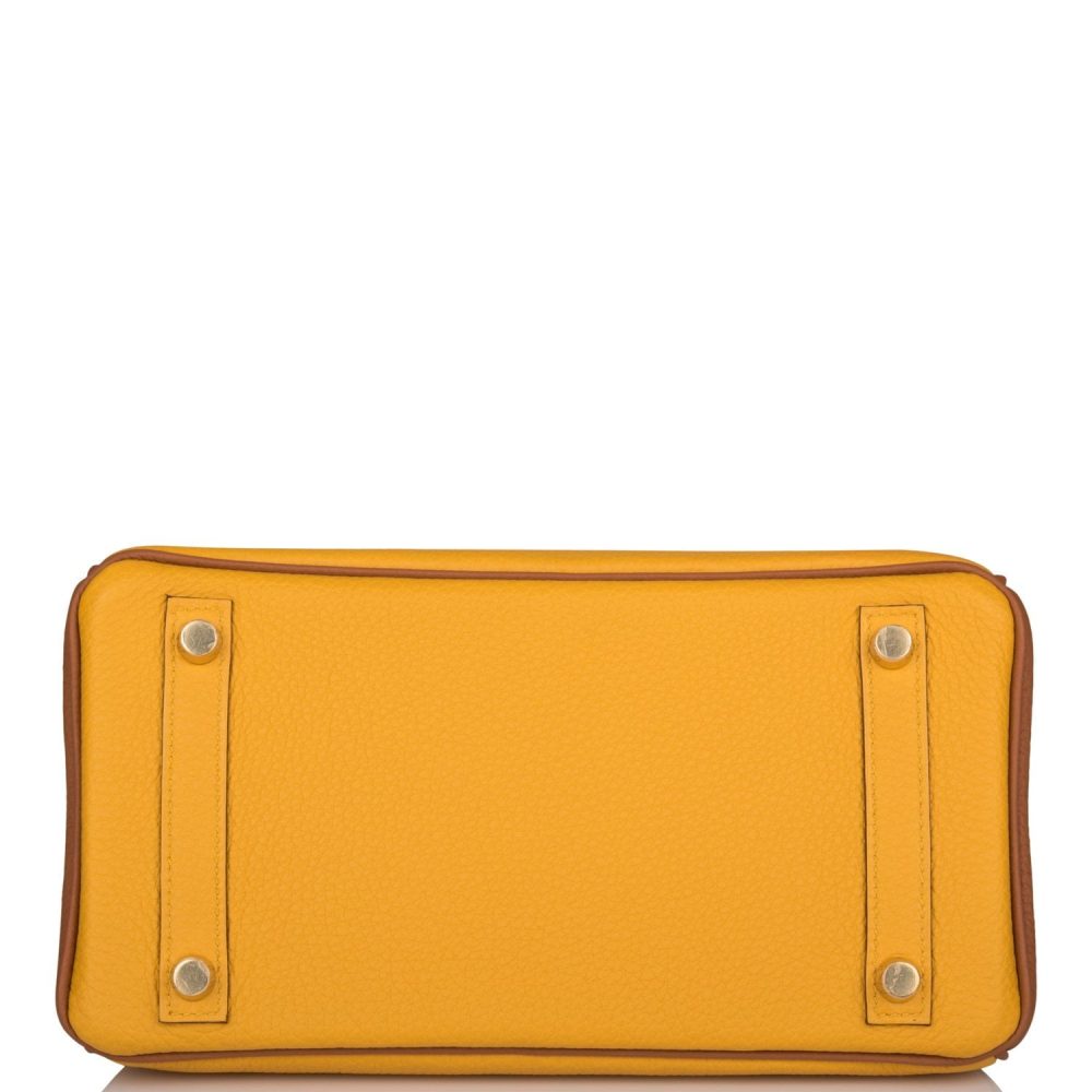 Hermes Special Order (HSS) Birkin 25 Jaune Ambre and Gold Togo Permabrass Hardware - Image 6