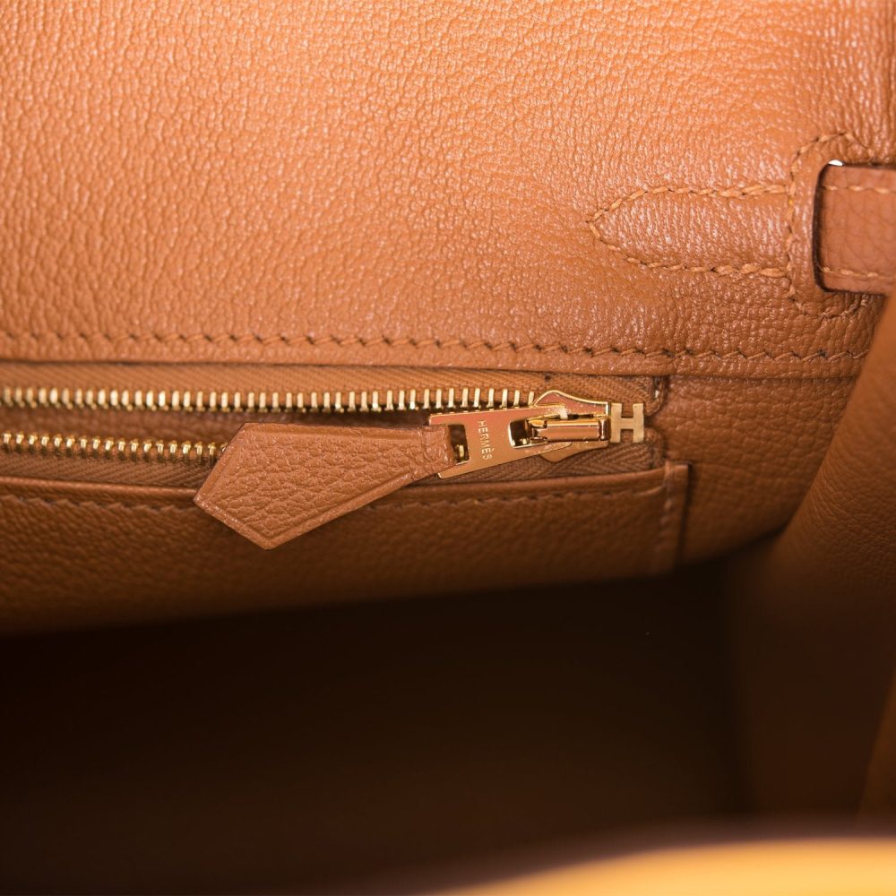 Hermes Special Order (HSS) Birkin 25 Jaune Ambre and Gold Togo Permabrass Hardware - Image 9