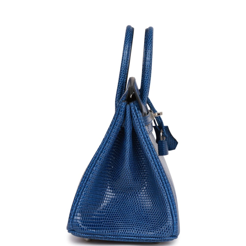 Hermes Birkin 25 Bleu Saphir Lizard Palladium Hardware - Image 3