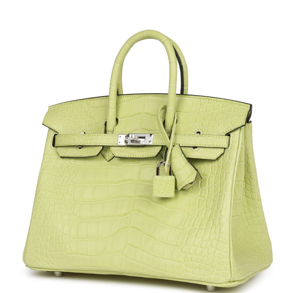 Hermes Birkin 25 Jaune Bourgeon Matte Alligator Palladium Hardware - Image 5