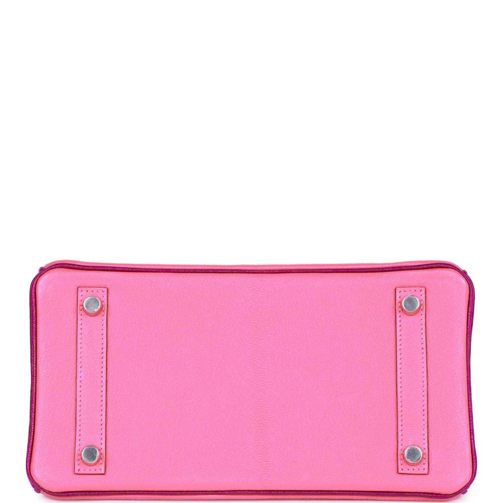 Hermes Special Order (HSS) Birkin 25 Rose Lipstick and Anemone Ch??vre Palladium Hardware - Image 6
