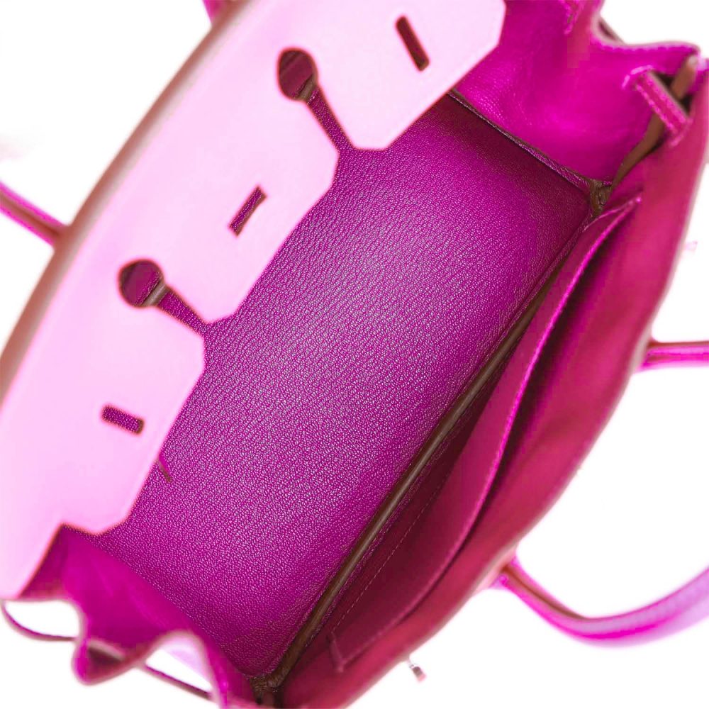 Hermes Special Order (HSS) Birkin 25 Rose Lipstick and Anemone Ch??vre Palladium Hardware - Image 8