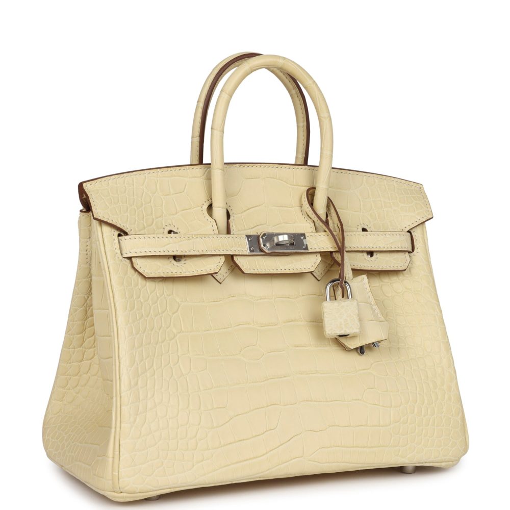 Hermes Birkin 25 Vanille Matte Alligator Palladium Hardware - Image 2