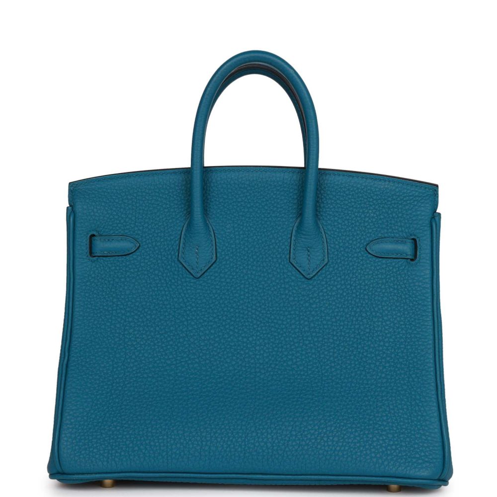 Pre-owned Hermes Birkin 25 Cobalt Togo Gold Hardware - Image 4