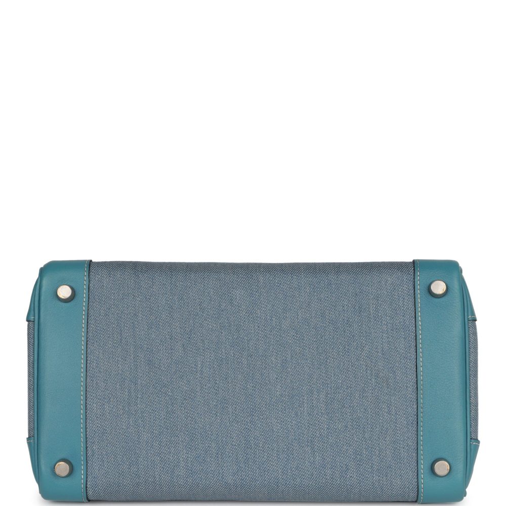Vintage Hermes Birkin 30 Denim and Blue Jean Gulliver Palladium Hardware - Image 6