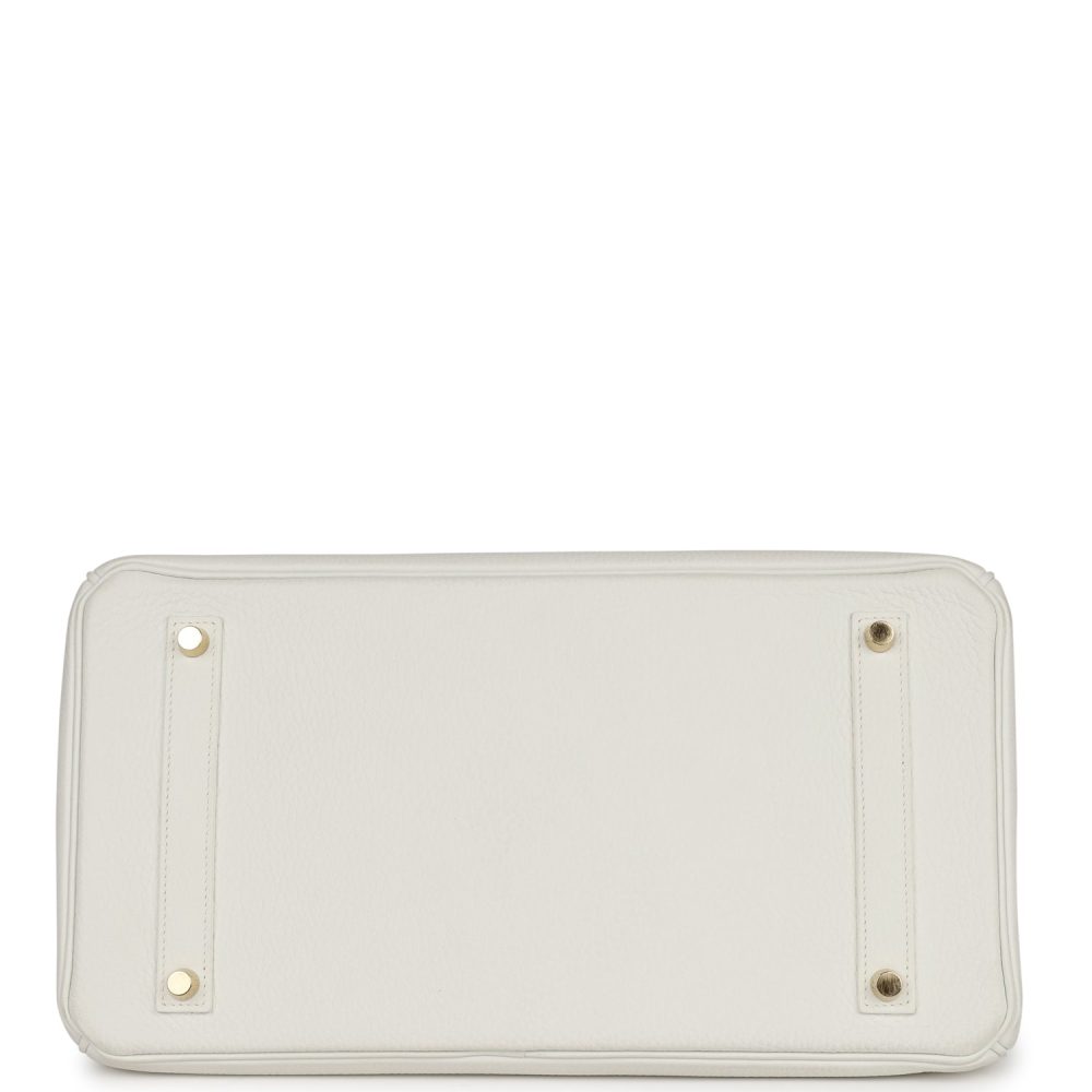 Pre-owned Hermes Birkin 35 White Clemence Gold Hardware - Image 6