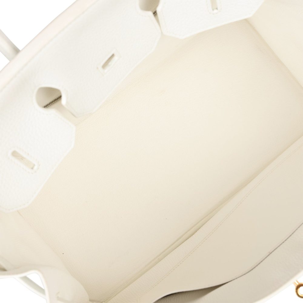 Pre-owned Hermes Birkin 35 White Clemence Gold Hardware - Image 8
