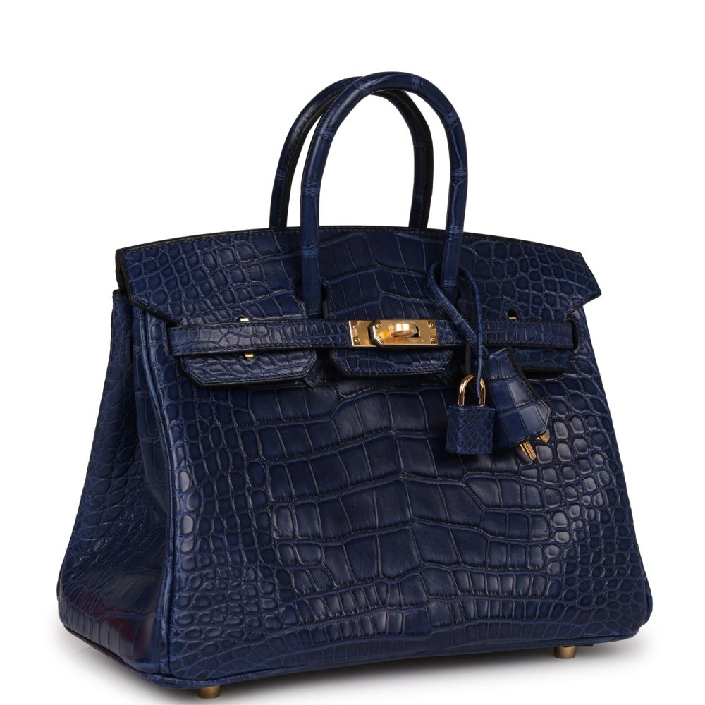 Hermes Birkin 25 Bleu Saphir Matte Alligator Gold Hardware - Image 2