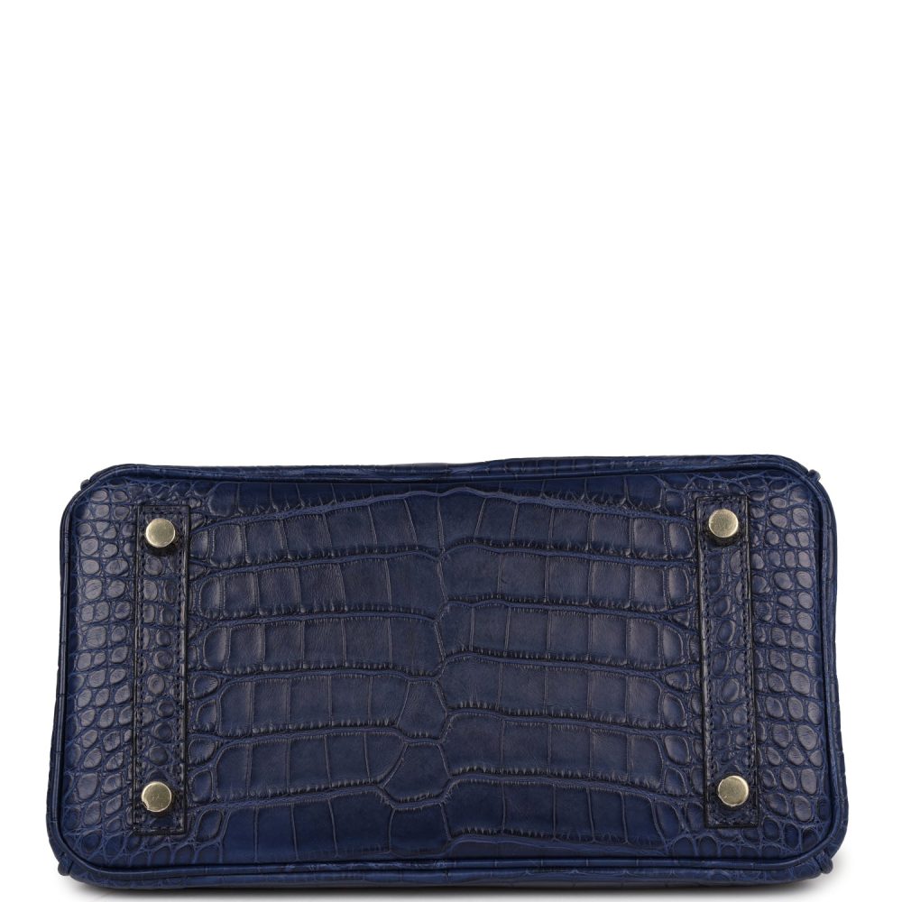 Hermes Birkin 25 Bleu Saphir Matte Alligator Gold Hardware - Image 6