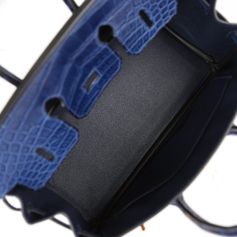 Hermes Birkin 25 Bleu Saphir Matte Alligator Gold Hardware - Image 8