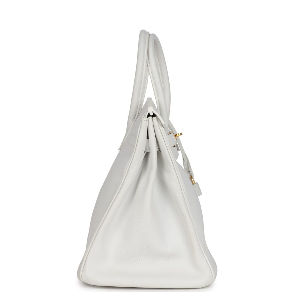 Pre-owned Hermes Birkin 35 White Epsom Gold Hardware - Image 3