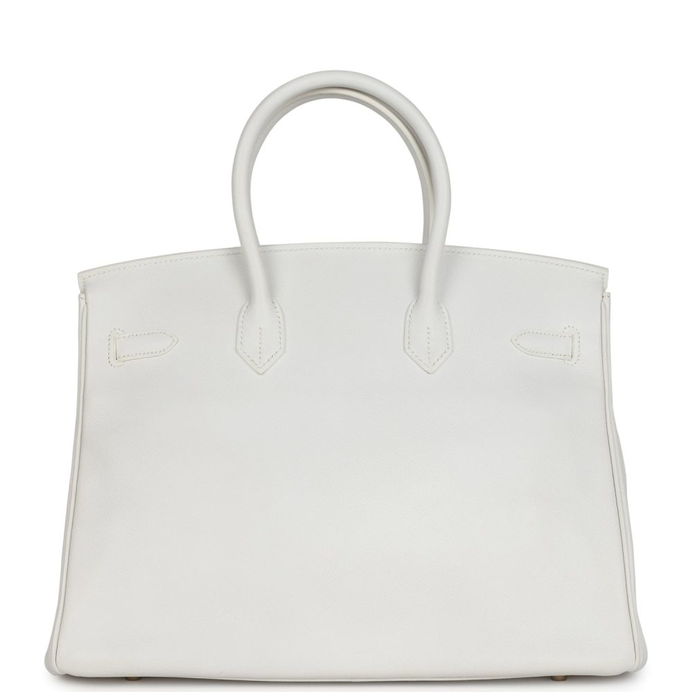 Pre-owned Hermes Birkin 35 White Epsom Gold Hardware - Image 5