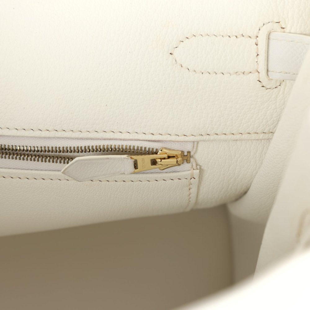 Pre-owned Hermes Birkin 35 White Epsom Gold Hardware - Image 8