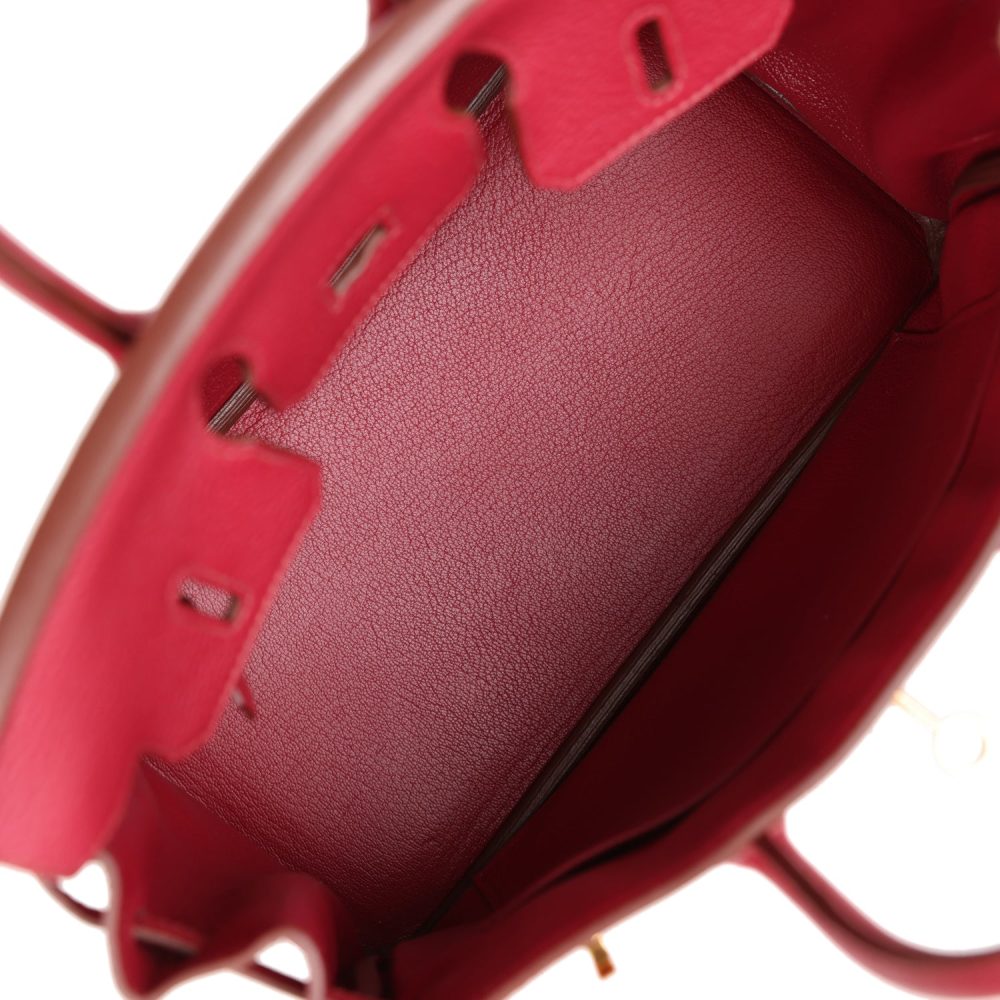 Pre-owned Hermes Birkin 25 Rubis Togo Gold Hardware - Image 8