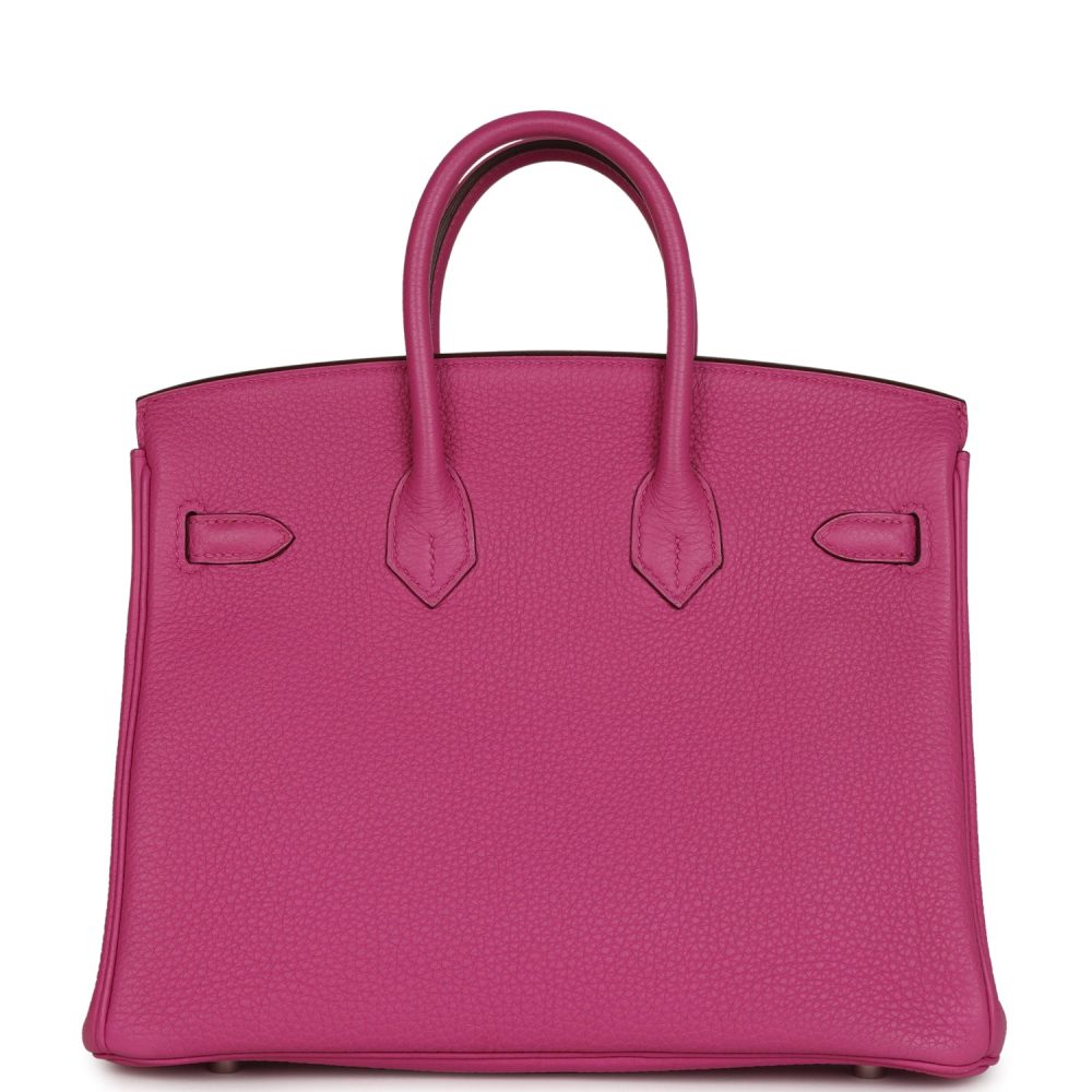Pre-owned Hermes Birkin 25 Magnolia Togo Palladium Hardware - Image 4