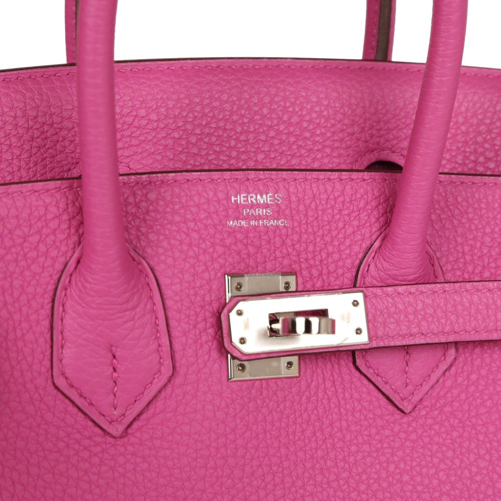 Pre-owned Hermes Birkin 25 Magnolia Togo Palladium Hardware - Image 7