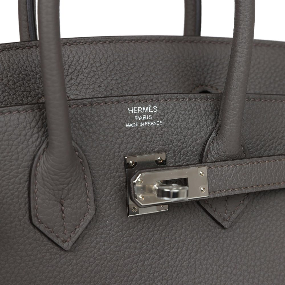 Hermes Birkin 25 Etain Togo Palladium Hardware - Image 7