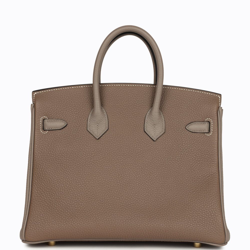 Hermes Special Order (HSS) Birkin 25 Etoupe and Etain Togo Brushed Gold Hardware - Image 4
