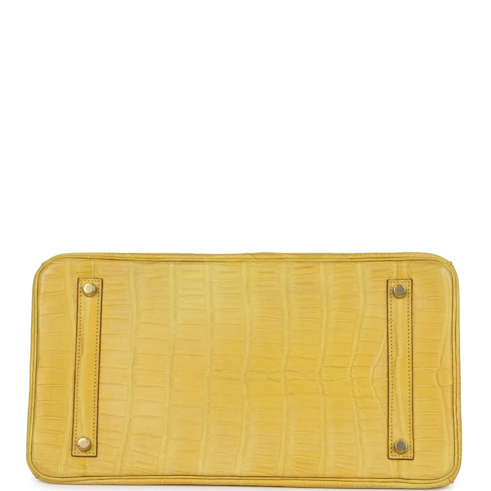 Hermes Birkin 35 Mimosa Matte Porosus Crocodile Gold Hardware - Image 6