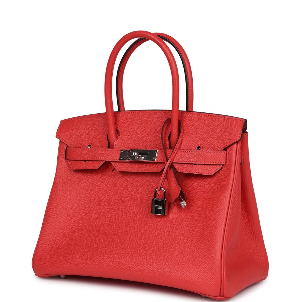 Pre-owned Hermes Birkin 30 Rose Jaipur Epsom Palladium Hardware - Image 5