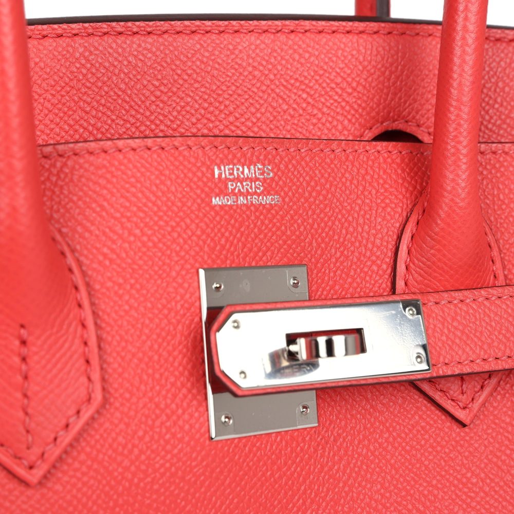 Pre-owned Hermes Birkin 30 Rose Jaipur Epsom Palladium Hardware - Image 7
