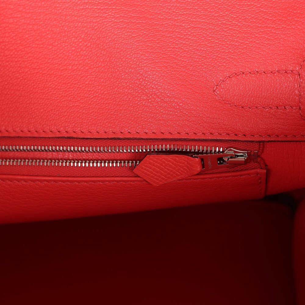 Pre-owned Hermes Birkin 30 Rose Jaipur Epsom Palladium Hardware - Image 9